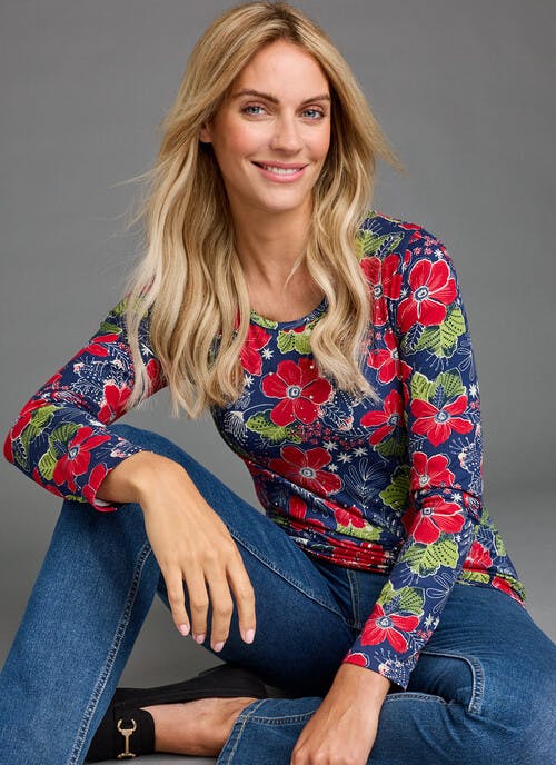 Soft Touch Thermal Embellished Top