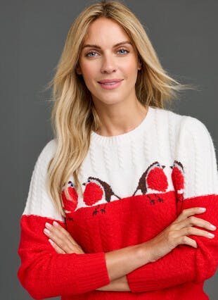 Robins Crew Neck Christmas Jumper
