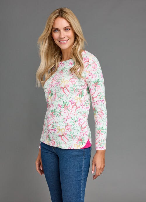 Pure Cotton Printed Deck the Halls Christmas Top