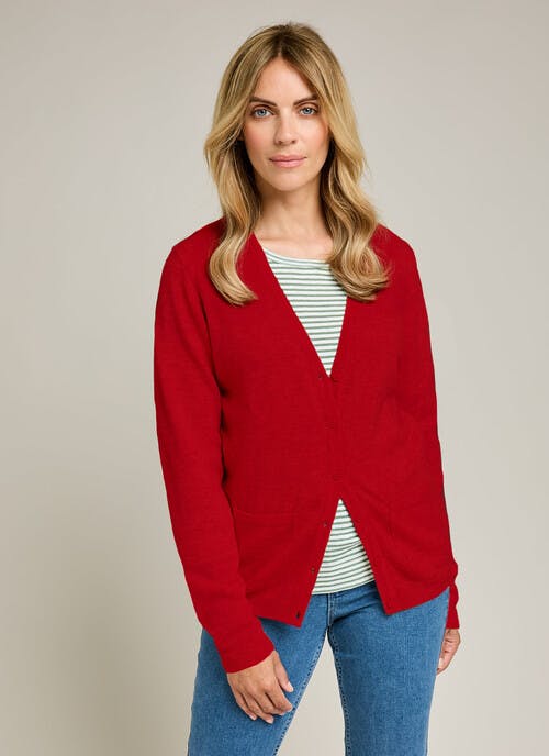 Merino Wool V Neck Cardigan 