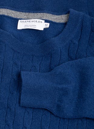 Pure Cashmere Cable Crew Neck Jumper