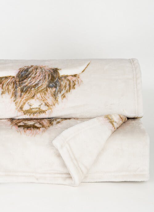 Highland Cow Fleece Throw