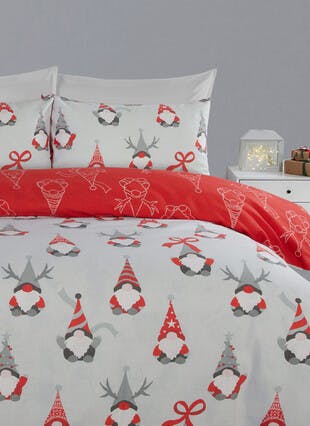 Rudy Gonks Print Brushed Grey Pillowcase Set