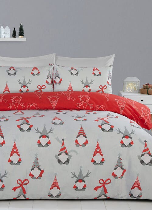 Rudy Gonks Print Brushed Grey Duvet Set