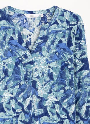 Textured Notch Neck Printed Tunic