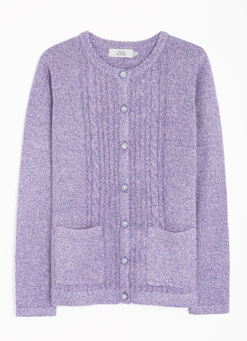 Rib Cable Twist Knit Cardigan