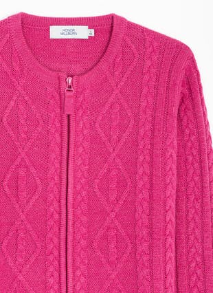 Cable Twist Zip Through Cardigan 