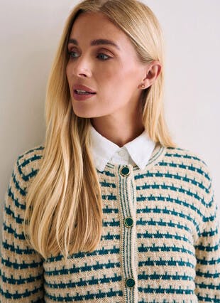Lurex Stripe Cardigan
