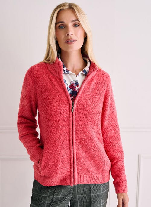 Soft Touch Knit Zip Through Cardigan