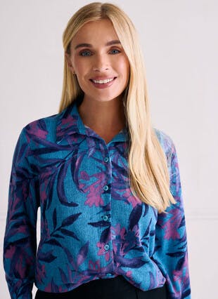 Warm Touch Jersey Print Blouse