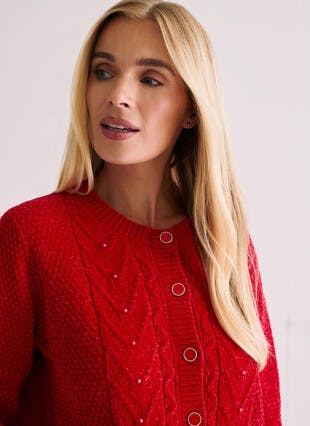 Chenille Embellished Cardigan