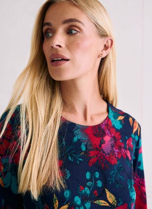 Warm Touch Jersey Embellished Top