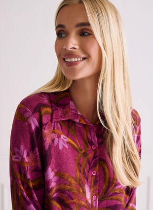 Warm Touch Jersey Print Blouse