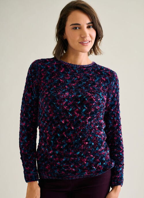 Chenille Textured Crew Neck Jumper