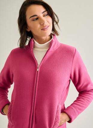 Fleece Sherpa Lined Funnel Neck Jacket