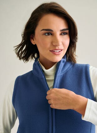 Fleece Sherpa Lined Funnel Neck Gilet