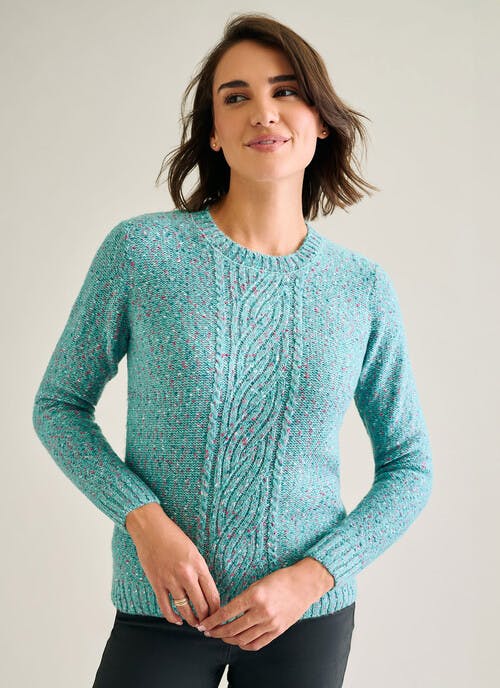 Cable Nep Knit Crew Neck Jumper