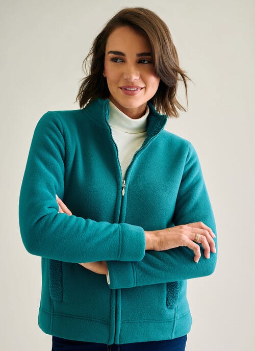 Fleece Sherpa Lined Funnel Neck Jacket