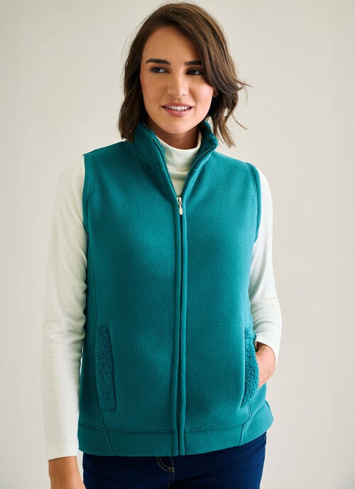 Fleece Sherpa Lined Funnel Neck Gilet