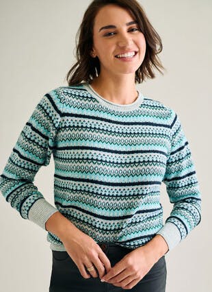 Fairisle Lurex Trim Jumper