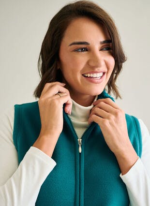 Fleece Sherpa Lined Funnel Neck Gilet