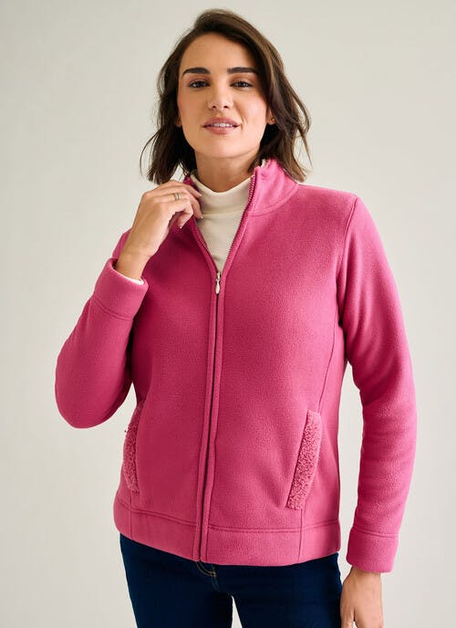 Fleece Sherpa Lined Funnel Neck Jacket