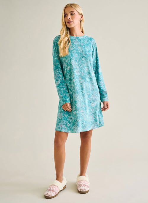 Velour Printed Nightdress