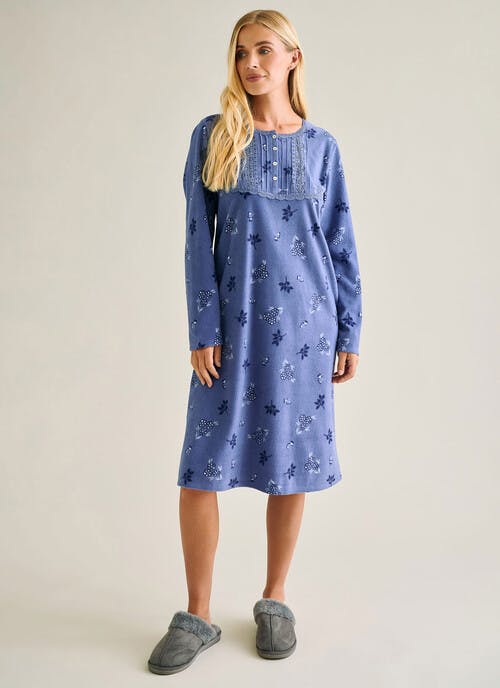Cosy Fleece Printed Nightdress