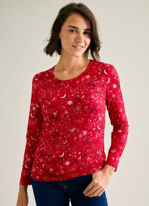 Soft Touch Thermal Embellished Top