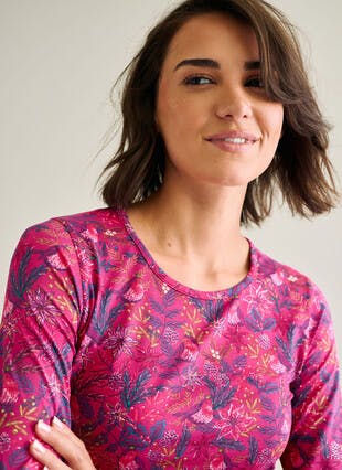 Soft Touch Robins Printed Thermal Top