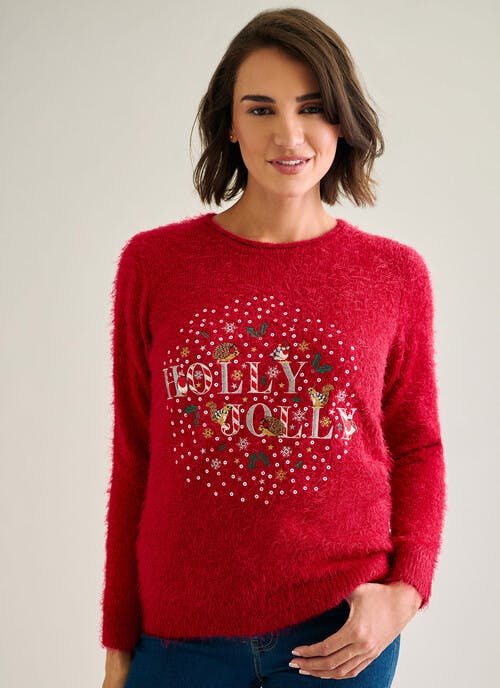 Holly Jolly Crew Neck Christmas Jumper