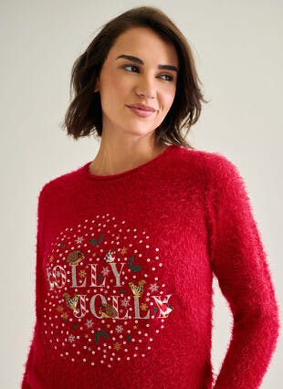 Holly Jolly Crew Neck Christmas Jumper