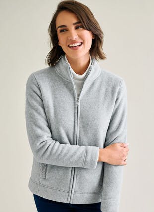 Fleece Sherpa Lined Funnel Neck Jacket