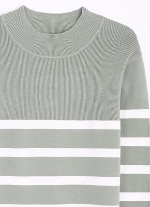 Striped Turtle Neck Jumper
