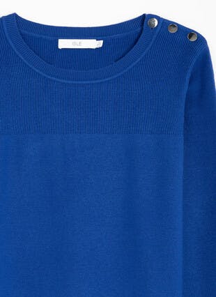 Button Detail Crew Neck Jumper