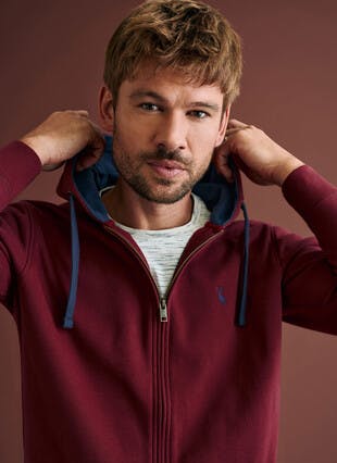 Cotton Rich Zip Up Hoodie