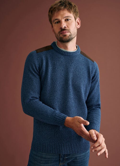 Textured Knit Crew Neck Jumper