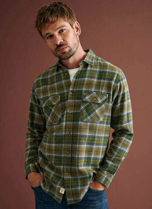 Pure Cotton Long Sleeve Checked Twill Shirt