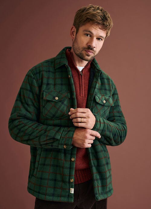 Checked Fleece Long Sleeve Overshirt