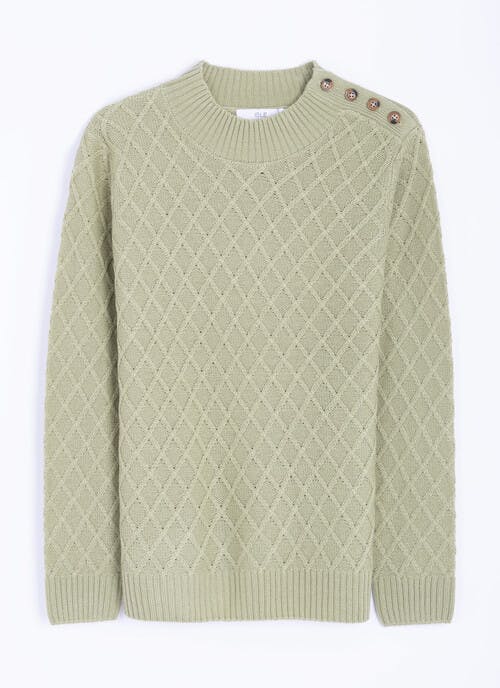 Button Detail Turtle Neck Jumper