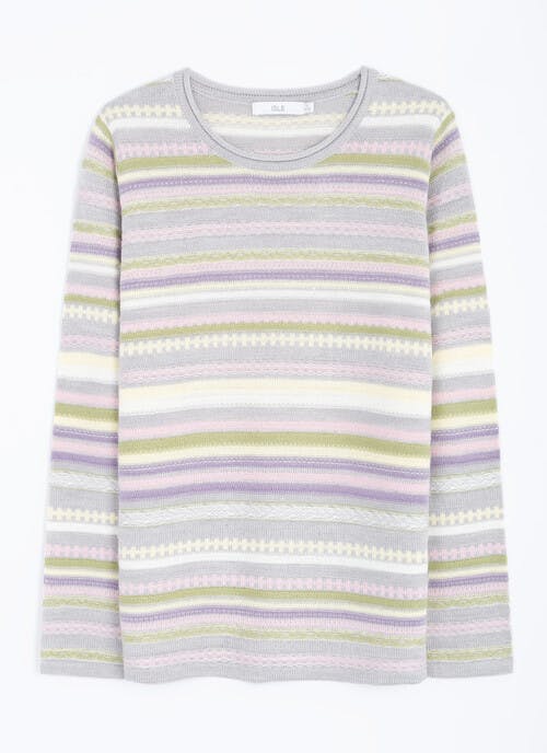 Textured Fairisle Crew Neck Jumper