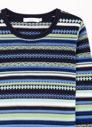 Textured Fairisle Crew Neck Jumper