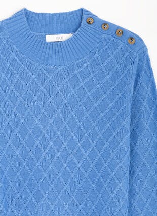 Button Detail Turtle Neck Jumper