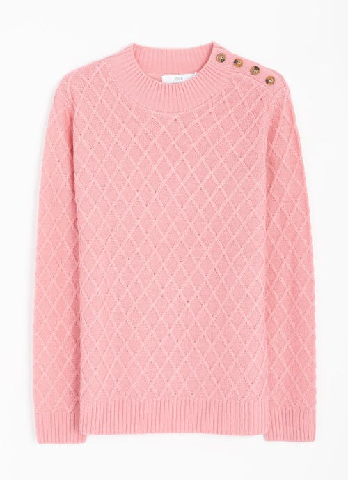 Button Detail Turtle Neck Jumper