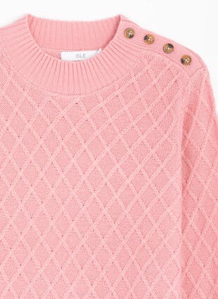 Button Detail Turtle Neck Jumper