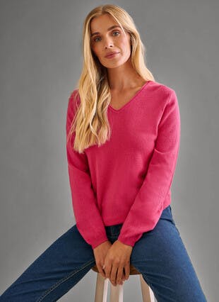 Pure Cashmere Classic V Neck Jumper