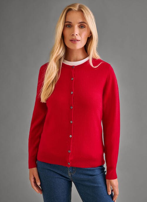 Pure Cashmere Classic Crew Neck Cardigan