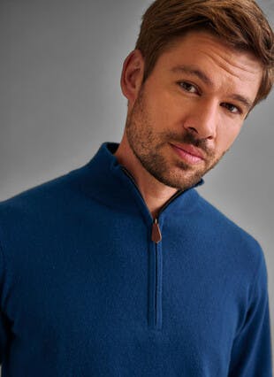Pure Cashmere Half Zip Jumper