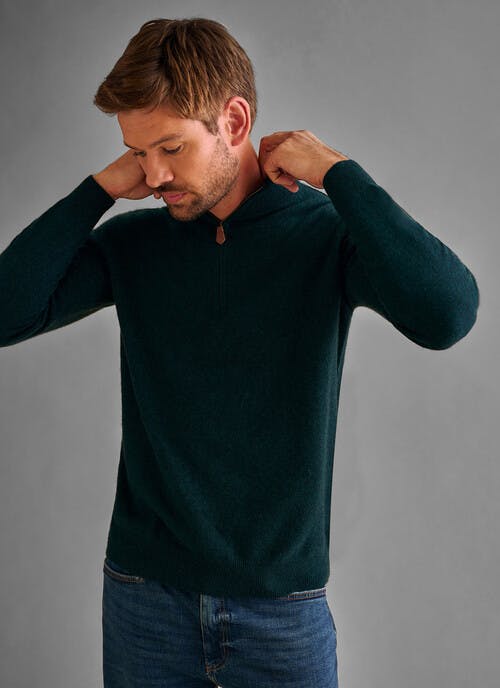 Pure Cashmere Half Zip Jumper