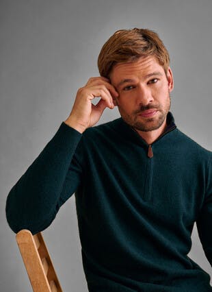 Pure Cashmere Half Zip Jumper